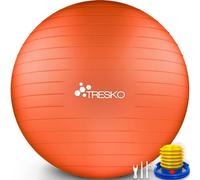 TRESKO® Pelota de Gimnasia, sin BPA, Incluye Bomba de Aire, Pelota para Fitness, Yoga, Gimnasia, Embarazo, Entrenamiento de núcleo, Espalda, Pelota de Yoga, pezziball, Pilates, Sentado, Pelota