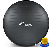 TRESKO® Pelota de Gimnasia, sin BPA, Incluye Bomba de Aire, Pelota para Fitness, Yoga, Gimnasia, Embarazo, Entrenamiento de núcleo, Espalda, Pelota de Yoga, pezziball, Pilates, Sentado, Pelota