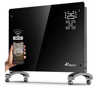 TRESKO Radiadores Bajo Consumo Electricos WiFi & APP - 2000W | Estufa Electrica con Ruedas | Radiador Electrico Silencioso | Portátil y Delgado, Estufas con Panel para Pared y Termostato para Casa