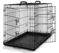 TRESKO Transportín para Perros con 2 Puertas | Jaula de Transporte Metálica para Mascotas | Caja Plegable con Bandeja Extraíble (M - 77 x 48 x 54 cm)