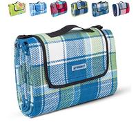 TRESKO XXL 195 x 150 cm Manta de Picnic Acrílico Impermeable | Alfombra para Acampar al Aire Libre | Colchón para Parque Jardín Portátil con Asa | con Aislamiento Térmico y Muy Suave PNDKE21