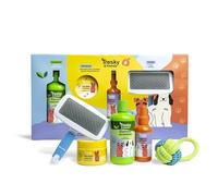 Tresky & Friends Set de cuidado de perros de lujo, champú de 300 ml, spray de 120 ml, bálsamo para patas de 150 ml, peine y juego de cuerda, bienestar completo para tu perro