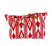 TRESMESTRES Bolsa Playa Grande XXL Familiar - Estilo Mediterráneo - Bolso Mujer para Verano y Piscina - Rojo,65x40cm
