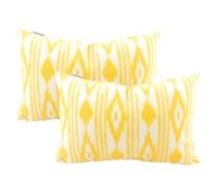 TRESMESTRES Fundas de Cojines para Sofá de Jardín, Salón y Terraza - Ikat Mediterráneo - Cubiertas de Cojines para Sofá Grandes y Pequeñas - Funda de Cojín 50x70 cm - Set de 2, Amarillo