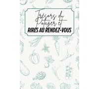 Trésors du potager et rires au rendez-vous: Livre de recettes à personnaliser - Souvenir familial - Motif légumes - Vert - Intérieur noir et blanc - 6 x 9 po