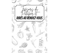 Trésors du potager et rires au rendez-vous: Livre de recettes à personnaliser - Souvenir familial - Motif légumes - noir et blanc - Intérieur noir et blanc - 6 x 9 po