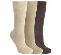 Trespass - Calcetines de Invierno para Hombre (3 Pares), Hombre, Calcetines de Invierno (3 Pares), MASOCAD20001_SFB4-7, Piedra/Castaño/Marrón, Talla 4-7