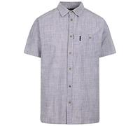 Trespass Camisa tejida casual para hombre Basham - Camisa de lona de algodón de manga corta para hombre, ajuste regular, camisa de vacaciones de verano con bolsillos, camisa de media manga con botones