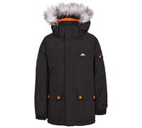 Trespass Holsey - Chaqueta parka impermeable y resistente al viento para niños, con capucha, BLK, 11-12