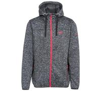 TRESPASS Odeno Chaqueta de Forro Polar con Capucha de 300 g/m², Hombre, Negro Marl, XXL