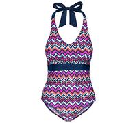 Trespass Sheila - Bañador para Mujer con Correa para el Cuello y Almohadillas extraíbles, Mujer, FACLSMO10004_ZZPXS, Zigzag Print, Extra-Small