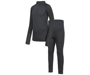 Trespass Unite360 - Juego de Capa térmica para niños, Infantil, Juego de Capas Base, UCBLSEI20001_BLX2/3, Negro X, 2-3 años