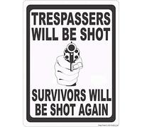 Trespassers Will Be Shot Survivors Shot Again Señal Notrespassing 8 x 12 pulgadas