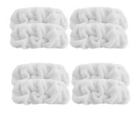 Tressify 4 almohadillas de repuesto para fregona, color blanco, forro polar coral, 10 x 4.5 pulgadas, almohadillas de repuesto con paño trenzado, lavables, reutilizables, almohadillas aplicadoras de