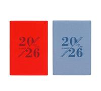 Tressify Agenda diaria 2026, cuaderno rayado A5 de tapa dura, 365 páginas, rojo y azul, 8.2 x 5.7 x 1.6 pulgadas, para gestión del tiempo y registros diarios