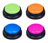 Tressify Botones grabables para hablar de perro, caja de 4 botones de sonido para mascotas, zumbadores de 3.1 pulgadas para entrenamiento de comando, grabación fácil con un botón, resistente