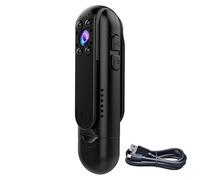 Tressify Cámara portátil portátil mini 1080P HD, lente gran angular de 140° con visión nocturna infrarroja, batería de 6 horas de vida, ideal para deportes al aire libre, vigilancia y cumplimiento de
