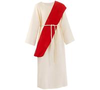 Tressify Disfraz de Jesucristo para adultos, disfraz de Jesucristo con cuerda de bufanda, disfraz de pastor XXL para cosplay de Halloween, bata color crema para papel de rey, misionero o sacerdote