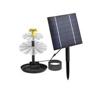 Tressify Fuente solar de baño para pájaros, bomba solar de 2,5 W, marco de aluminio, fuente de agua de múltiples niveles para jardín, estanque, patio, 6.1 x 5.3 x 2.4 pulgadas