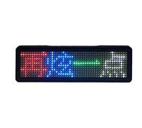 Tressify Insignia de nombre LED con pantalla RGB, etiqueta personalizada controlada por aplicación para eventos y negocios, recargable con pantalla programable, 8,5 x 2,3 cm