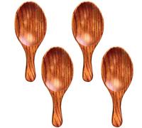 Tressify Juego de 4 cucharas de madera para cocina, cucharas medidoras de 3.9 x 1.4 pulgadas para té, café, especias