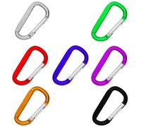 Tressify Juego de 7 mosquetones de aluminio tipo D, clips de metal de gancho rápido y bloqueo, varios colores para aventuras al aire libre