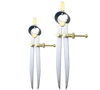 Tressify Juego profesional de brújula divisora de ala de acero al carbono, accesorios de latón, ajustables para carpintería, artesanía en cuero, paquete de 2