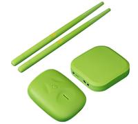 Tressify Kit de batería de aire electrónico, juego de batería virtual con pedales, baquetas portátiles, batería integrada, conversión de audio, tutorial, verde