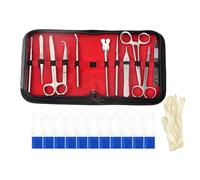 Tressify Kit de práctica de habilidades de sutura para entrenamiento clínico, almohadilla de silicona con 14 heridas, instrumentos de acero inoxidable para educación sanitaria