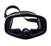 Tressify Máscara de buceo profesional, negra, con vidrio templado de visión amplia, silicona, funda y válvula de drenaje