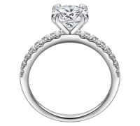 Tressify , Moissanite compromiso; diseño vintage, revestimiento antideslustre; talla 8, plata de ley 925; color, D, piedra central de 0,28 (7 mm), claridad, Vvs1, circunferencia 2,21, ideal para bodas
