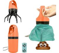 Tressify Recogedor de excrementos de mascotas para perros, portátil de 7.9 x 2.8 pulgadas, agarrador retráctil de mandíbula de 20 x 7 cm, dispensador de bolsas de basura integrado para pasear perros