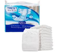 TREST Elite - Calzoncillos para hombres y mujeres, pañales nocturnos para incontinencia, absorción de élite, cómodos, neutralizadores de olores y ajuste seguro, con 2 pestañas anchas, blanco, XL