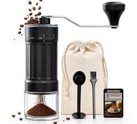 TRESTWAY Molinillo Cafe Manual 40 Ajustes - Tamper Profesional + Ebook Recetas GRATIS + Bolsa de viaje - Kit Barista Completo - Muelas Cerámicas - Portátil Espresso, Moka, French Press