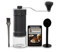 TRESTWAY Molinillo Cafe Manual 40 Ajustes - Tamper Profesional + Ebook Recetas GRATIS - Kit Barista Completo - Muelas Cerámicas - Portátil Espresso, Moka, French Press