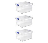 TRESV Set 3 Cajas de Ordenación TRESV 4L,5L,8L,12L,16L,25L y 35L Almacenamiento Plástico Transparente Hermético