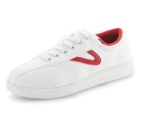 TRETORN Nyliteplus Canvas Sneakers Women's Lace-up Casual Tennis Shoes Classic Vintage Style, Nylite Plus Zapatillas Mujer, Rojo y Blanco, 40 EU