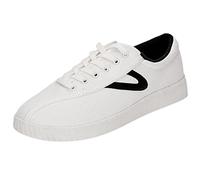 TRETORN Zapatillas de Lona Nyliteplus de los Hombres con Cordones Zapatos Casuales Estilo clásico Vintage, Blanco/Negro, 43 EU