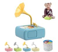 Tretregard Kids Phonograph, Early Education Phonograph Story Machine, with 96 Learning Cards and 8 Recording Cards, Improves Listening Skills, Audio Book Gift for Boys and Girls (Blue)