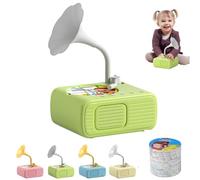 Tretregard Kids Phonograph, Early Education Phonograph Story Machine, with 96 Learning Cards and 8 Recording Cards, Improves Listening Skills, Audio Book Gift for Boys and Girls (Green)