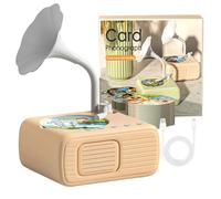 Tretregard Kids Phonograph, Treatregard Kids Phonograph with 96 Cards, New Educational Music Story Player Gift for Boys Girls (Beige)