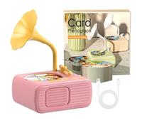 Tretregard Kids Phonograph, Treatregard Kids Phonograph with 96 Cards, New Educational Music Story Player Gift for Boys Girls (Pink)