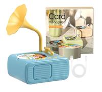 Tretregard Kids Phonograph, Treatregard Kids Phonograph with 96 Cards, New Educational Music Story Player Gift for Boys Girls (Blue)