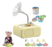 Tretregard Kids Phonograph, with 96 Learning Cards and 8 Recording Cards, Music Story Player Improves Listening Skill Audio Book Gift for Boys and Girls (Yellow)