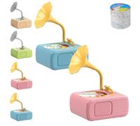 Tretregard Phonograph, Educational Music Story Player, Kids Phonograph with 96 Cards, Audio Book Gift for Boys and Girls (Blue+Pink)