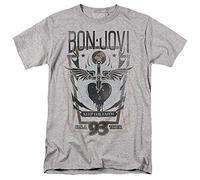 Trevco Bon Jovi Keep The Faith T Shirt, Athletic Heather Camiseta, Gris, XL Unisex Adulto