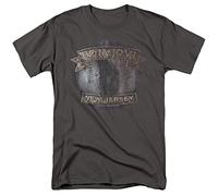 Trevco Bon Jovi New Jersey T Shirt, Charcoal Camiseta, Gris Oscuro, S Unisex Adulto
