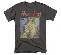 Trevco Bon Jovi Slippery When Wet Girl T Shirt, Charcoal Camiseta, Gris Oscuro, M Unisex Adulto