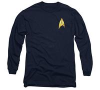 Trevco Star Trek Discovery Command Badge Long Sleeve T Shirt, Navy Camiseta, Azul Marino, XXL Unisex Adulto