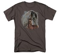 Trevco Wild Wings Painted Horses T Shirt, Charcoal Camiseta, Gris Oscuro, XL Unisex Adulto